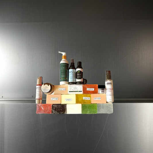 ARYX All In One Combo | Complete Skin & Hair Care Kit | Herbal Soap, Face Wash, Face Pack, Skin Whitening Serum, Night Cream, Multani Mitti, 2-in-1 Shampoo with Conditioner, Herbal Hair Oil & Hair Tonic