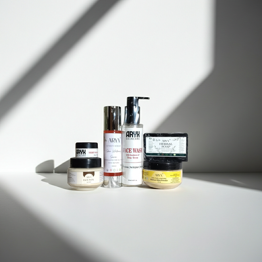 ARYX All In One Skin Care Combo – Complete Solution for Skin & Body | Herbal Soap, Herbal Face Wash, Skin Whitening Serum, Night Cream, Multani Mitti Powder & Herbal Face Pack