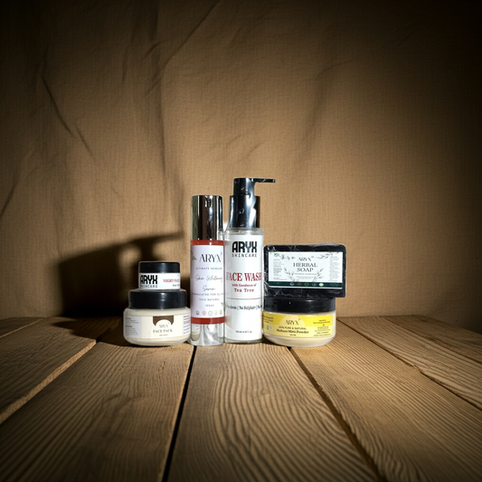 ARYX All In One Skin Care Combo – Complete Solution for Skin & Body | Herbal Soap, Herbal Face Wash, Skin Whitening Serum, Night Cream, Multani Mitti Powder & Herbal Face Pack