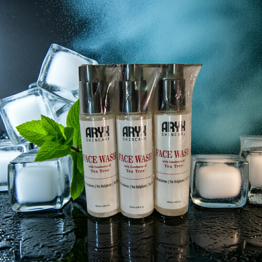 ARYX Tea Tree Iced Face Wash | Oil Control & Acne Care | Herbal + Science Formula (120ML * 3 PCS)